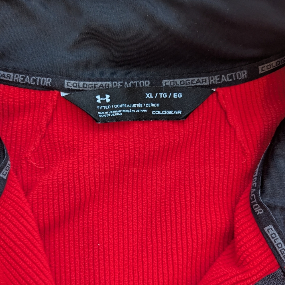 Under Armour Red and Black Quarter Zip Menx XL - Picture 2 of 2